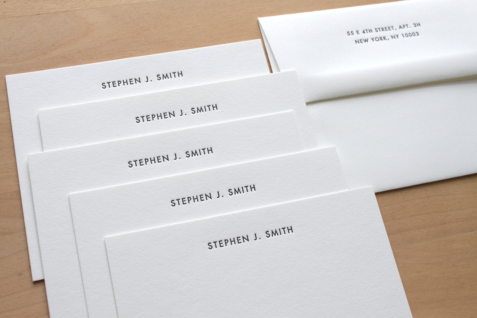 futura font letterpress stationery