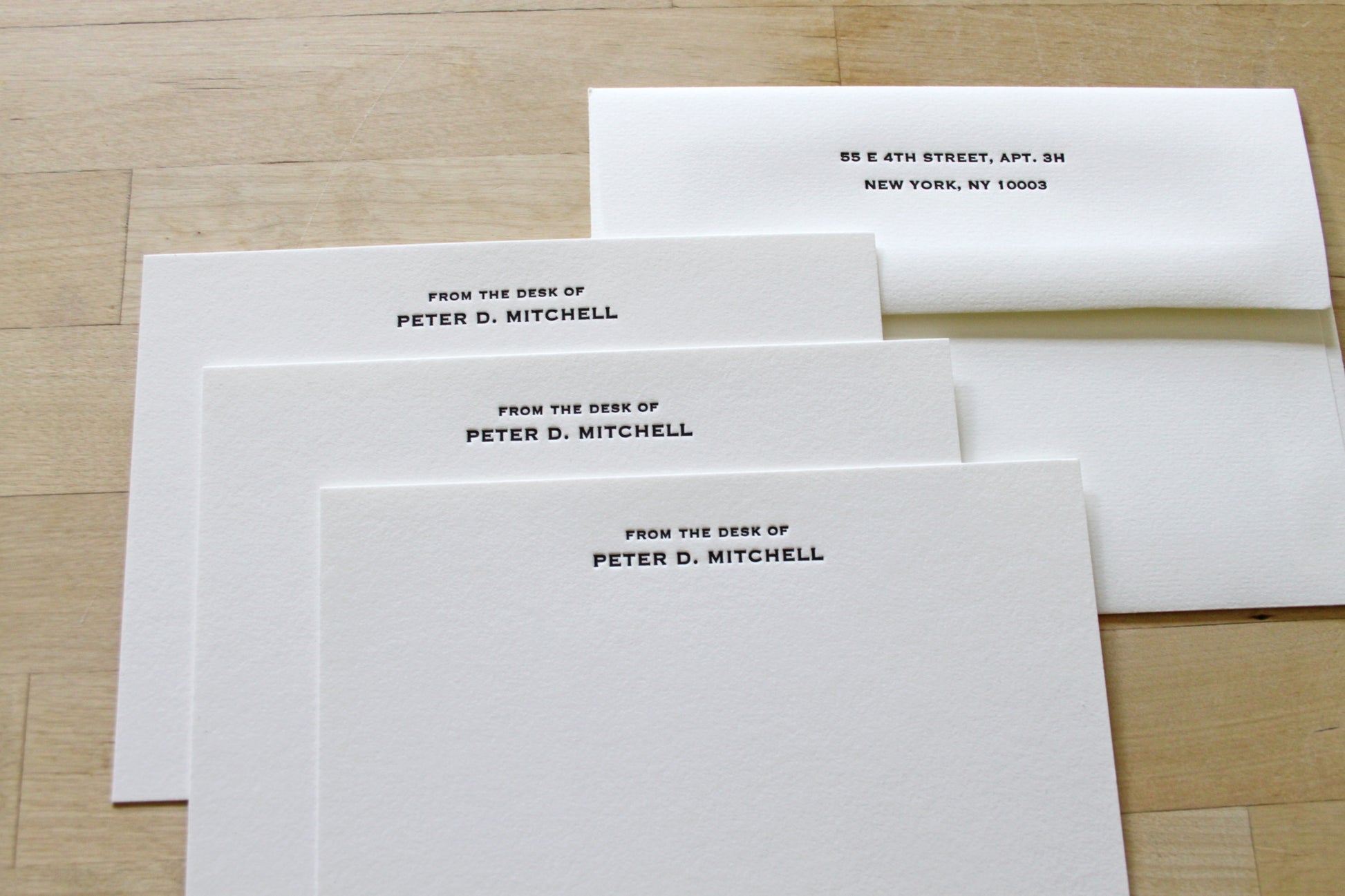 Professional letterpress stationery for attorneys and executives