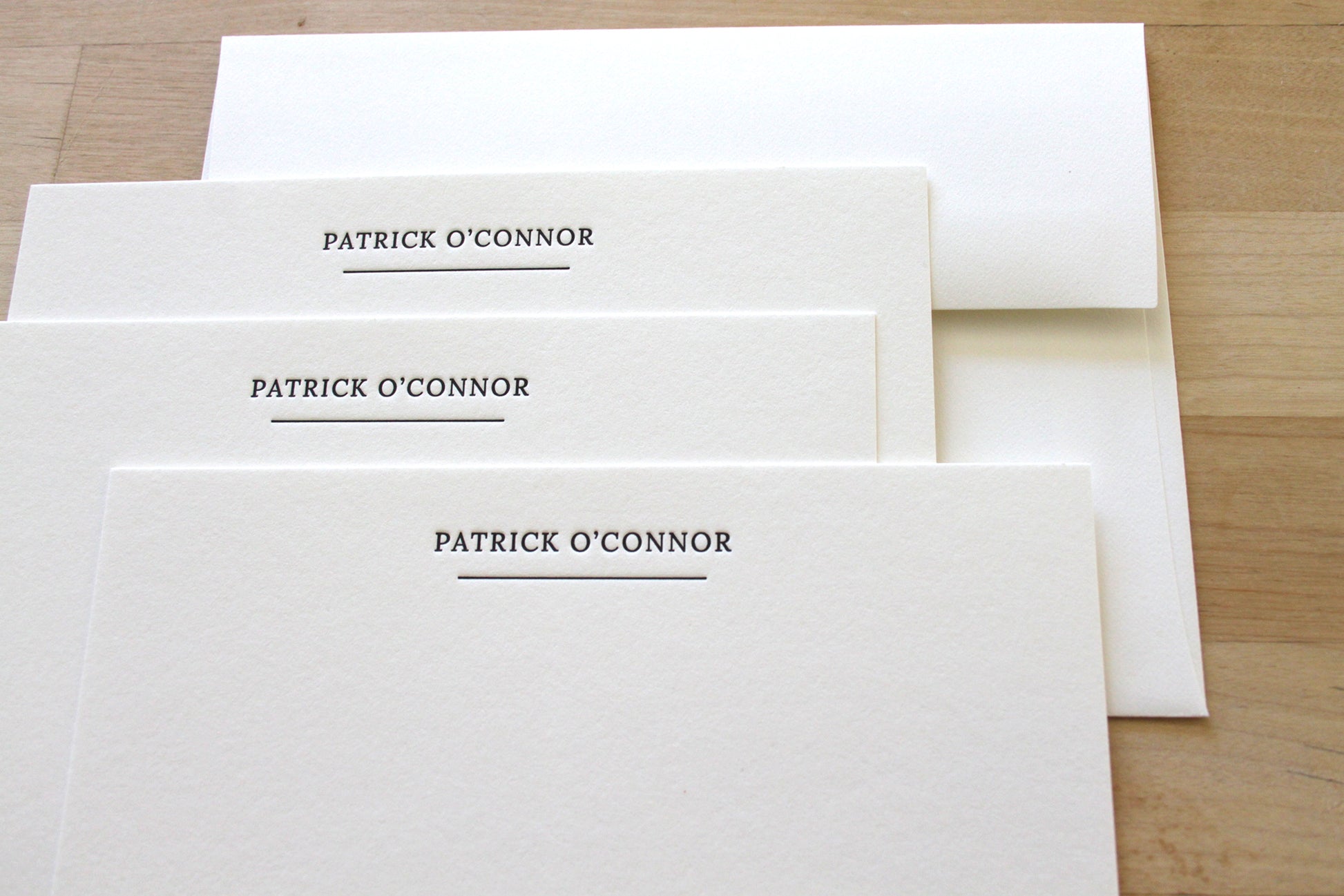 underlined name professional letterpress stationery