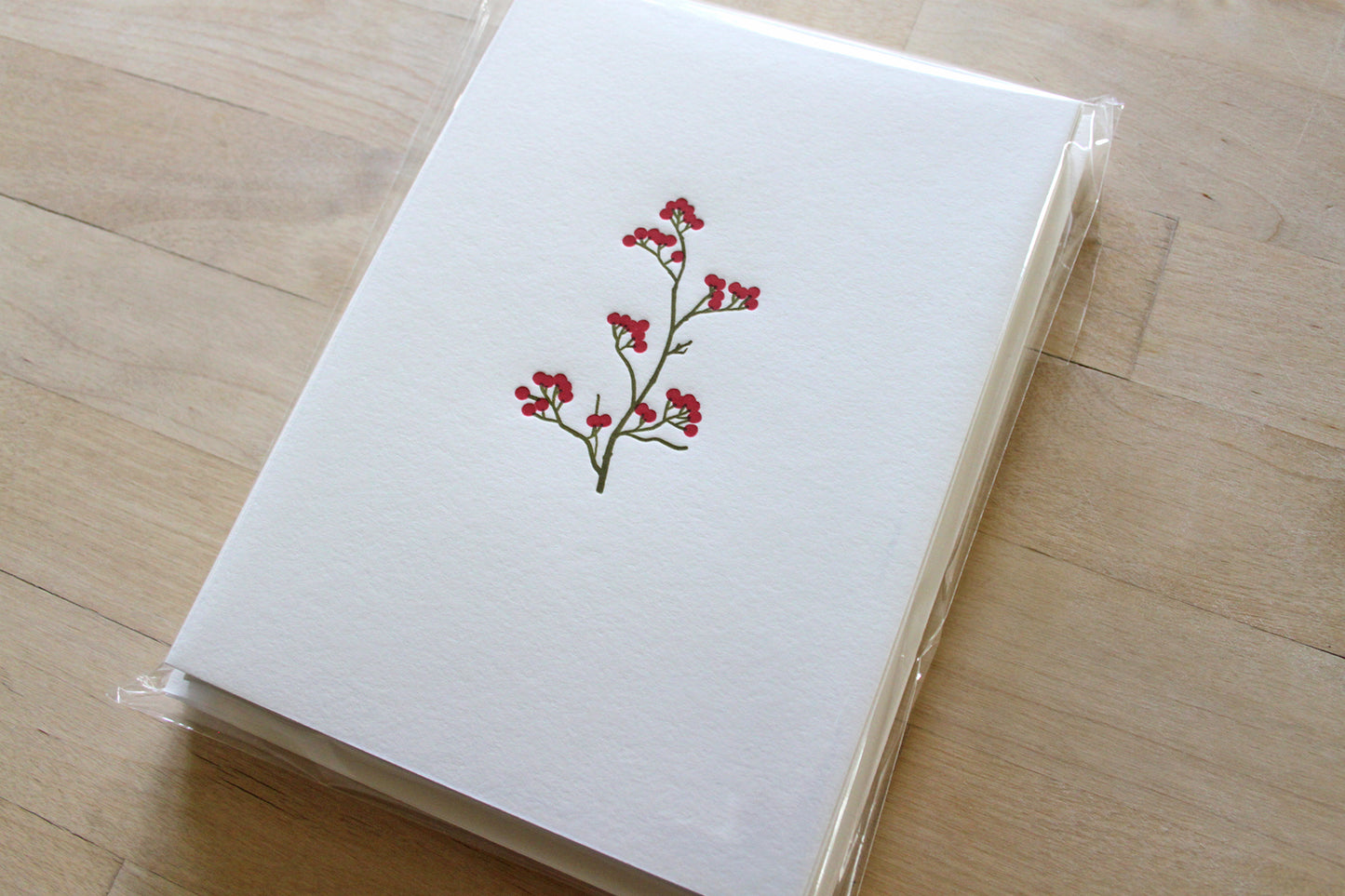 Customized Winterberry Letterpress Holiday Card