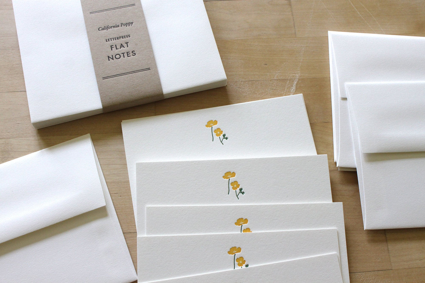 California Poppy Letterpress Notecards