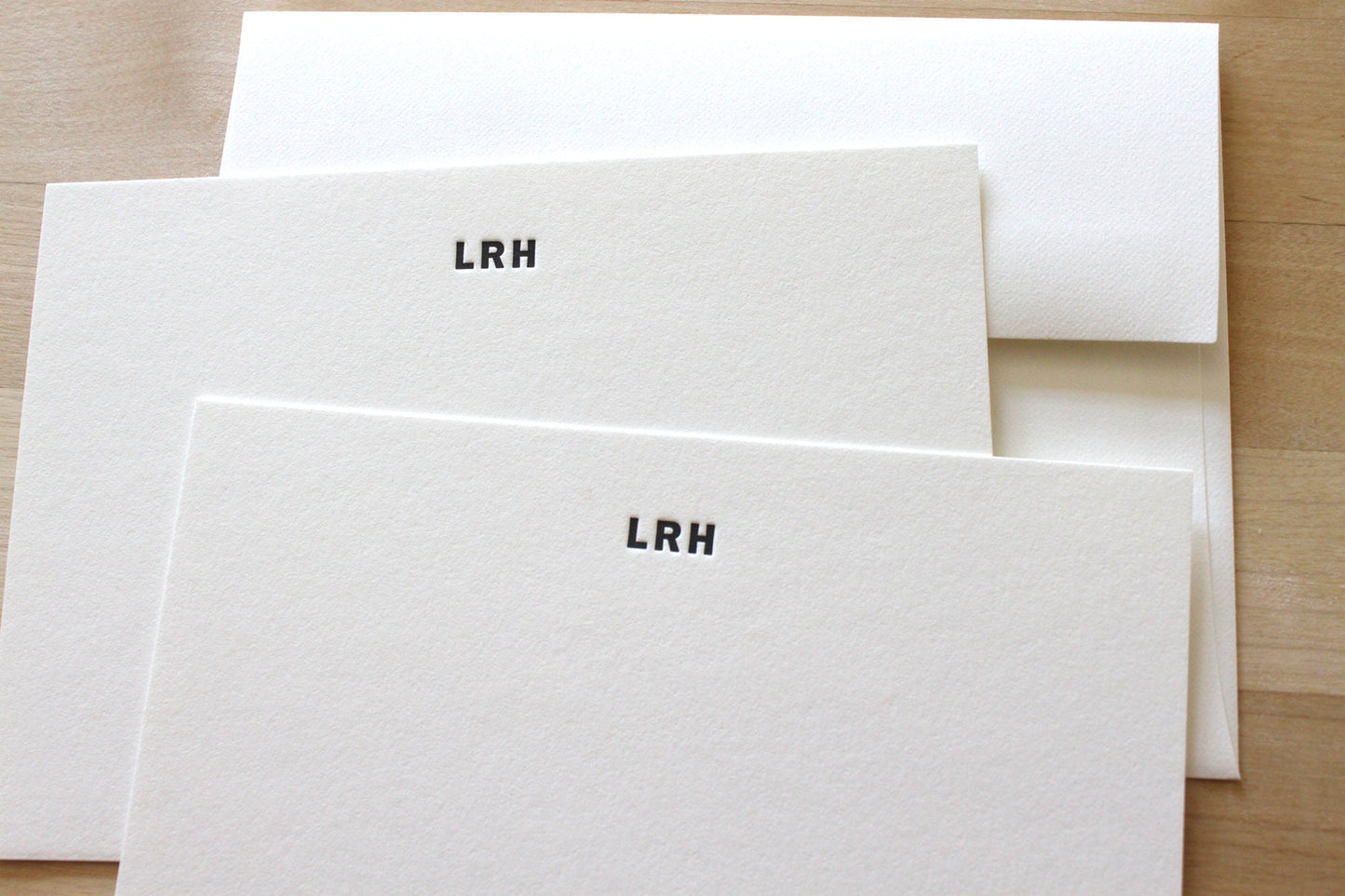 bold initials modern font letterpress stationery