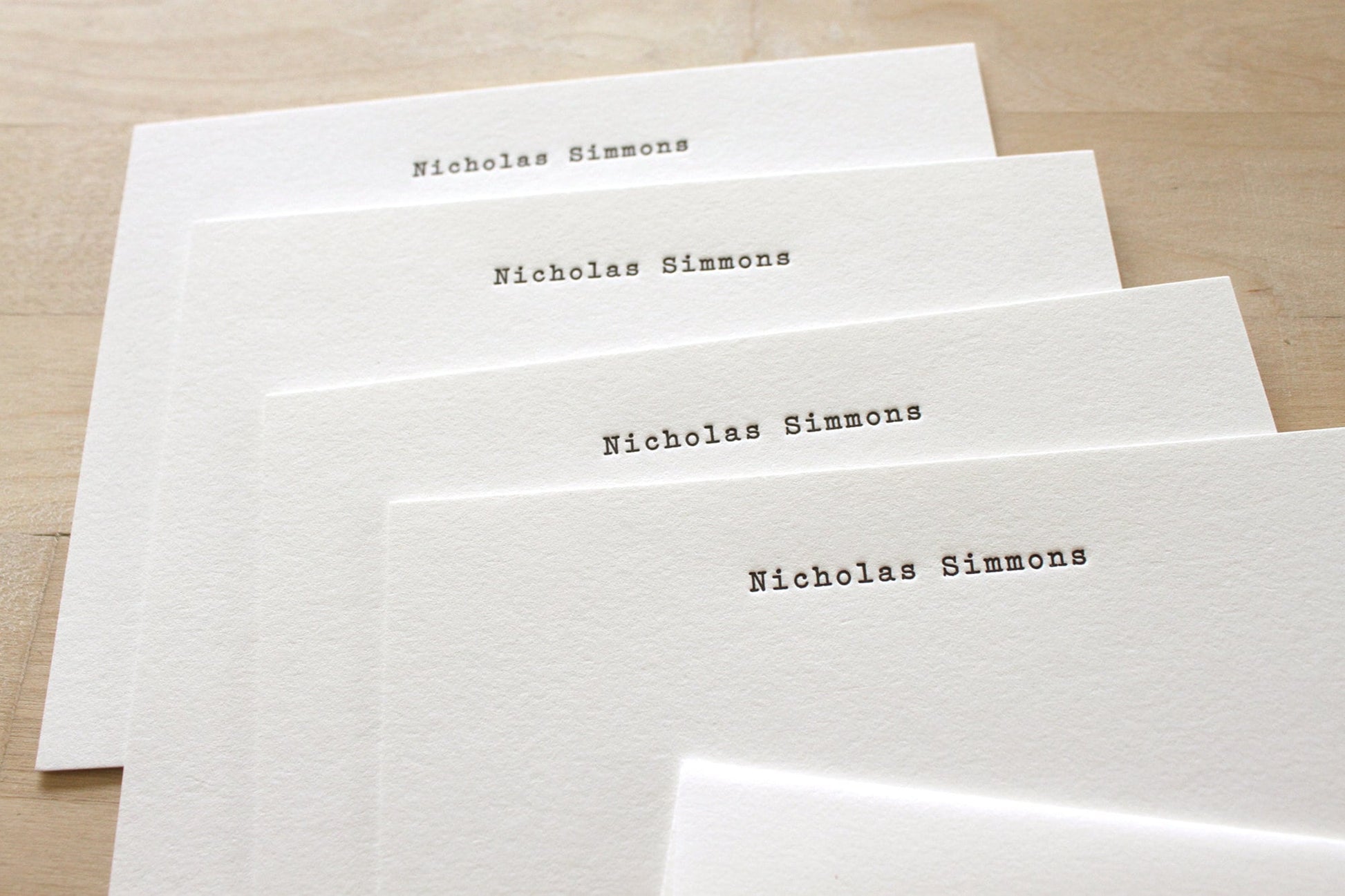 personalized stationery letterpress typewriter style