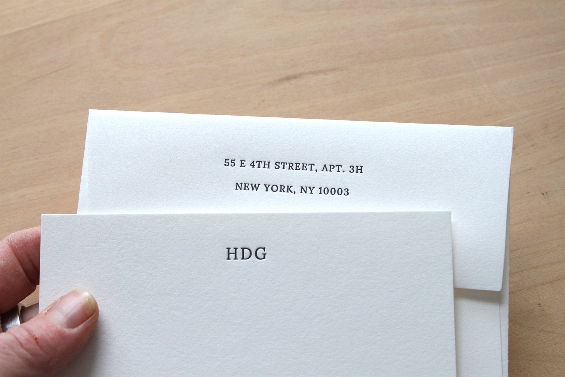 simple letterpress notecards