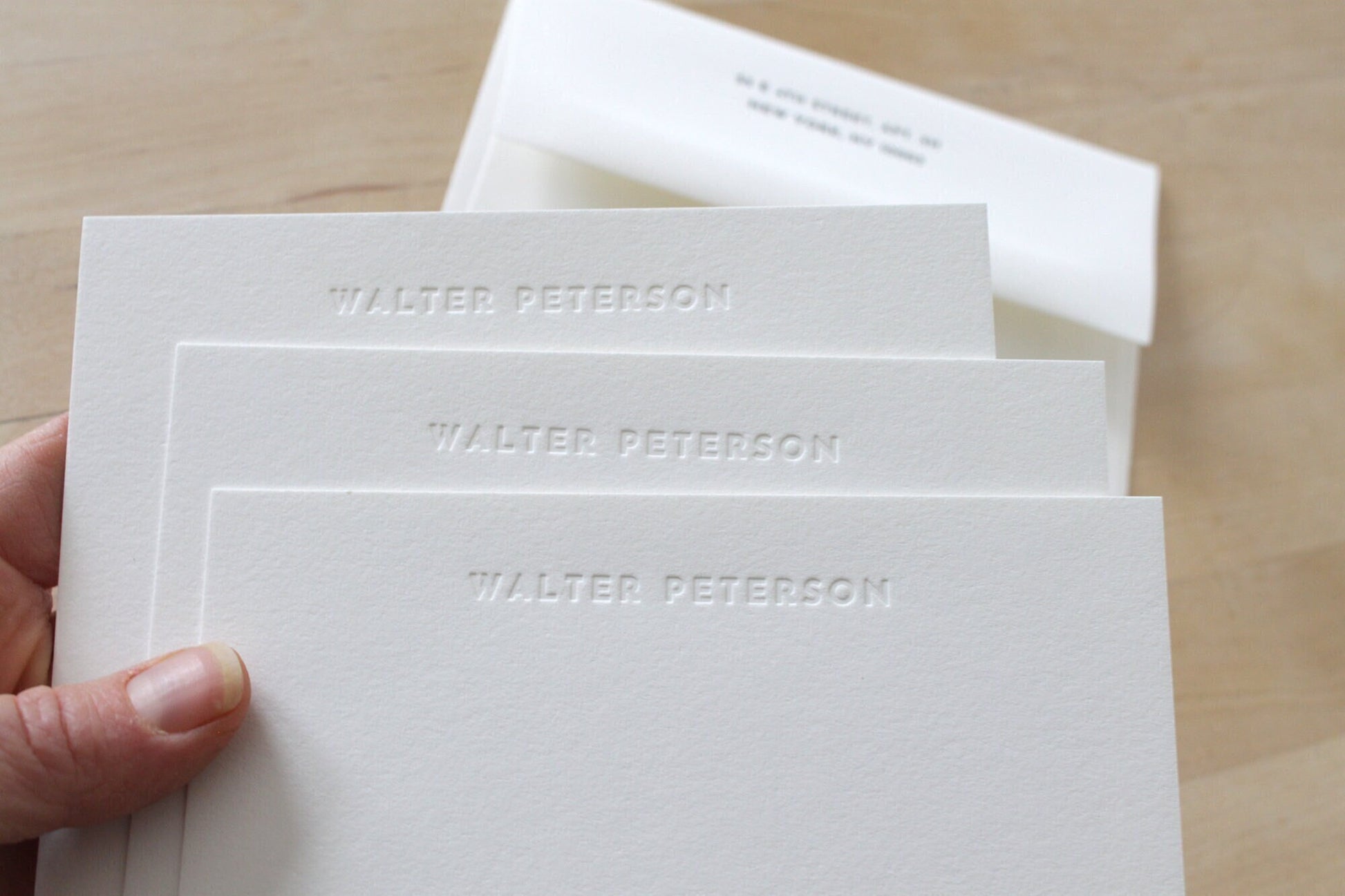 blind embossed letterpress cards