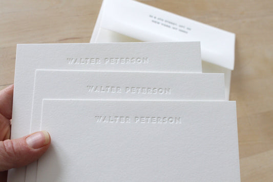 blind embossed letterpress cards