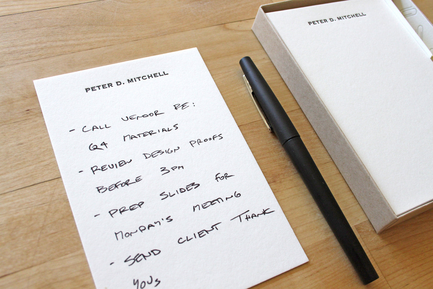 Letterpress Jotter Card Set with Oversized Paperclips