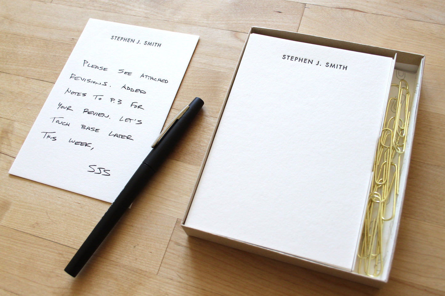 Letterpress Jotter Card Set with Oversized Paperclips
