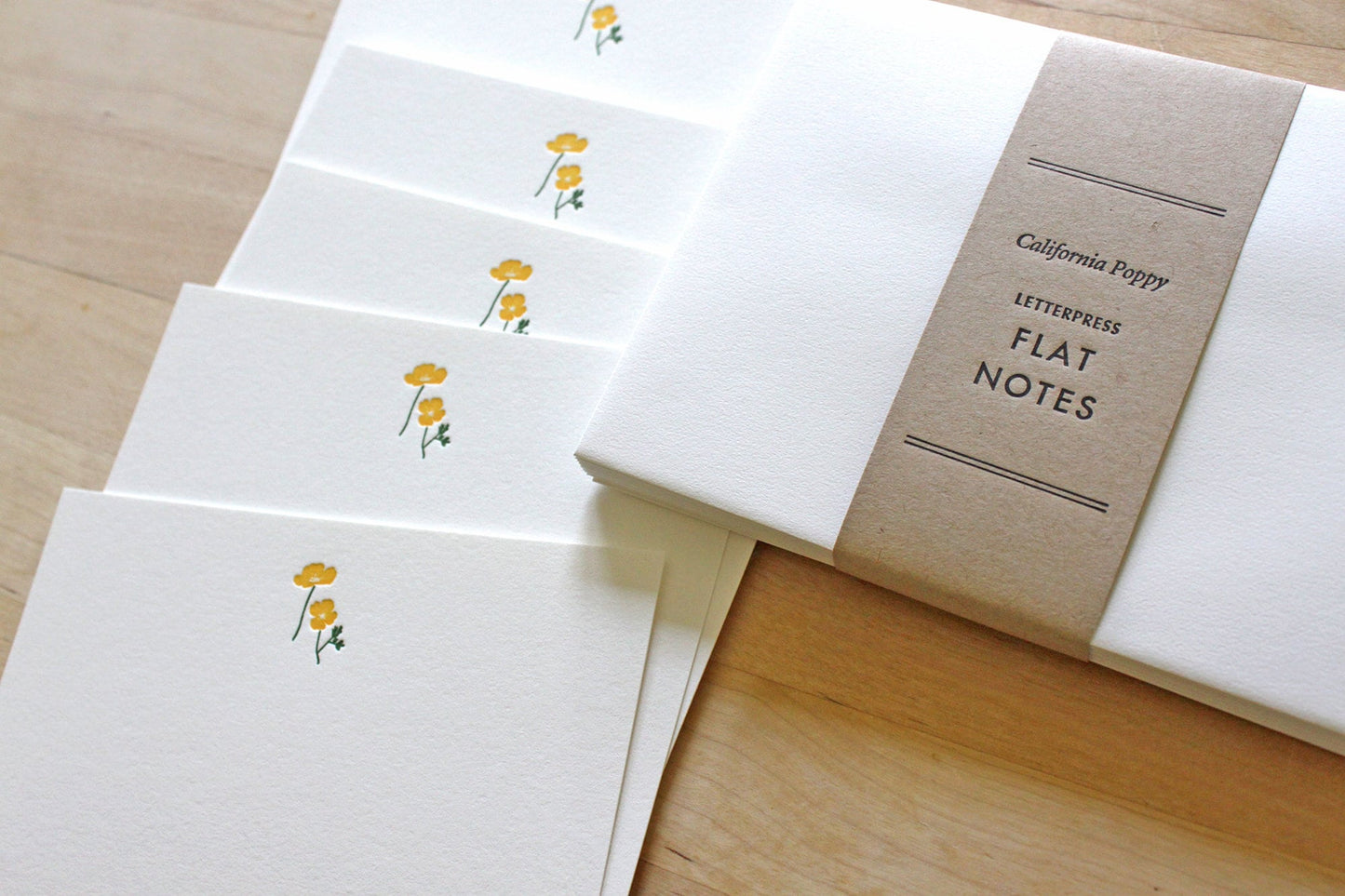 California Poppy Letterpress Notecards