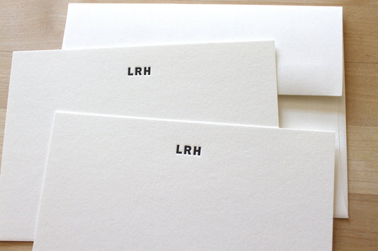 bold initials modern font letterpress stationery
